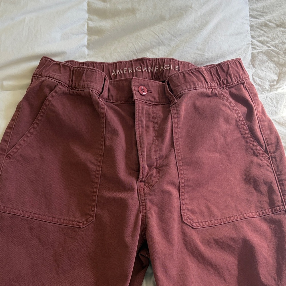American Eagle Outfitters Straight Leg Pants in Mauve